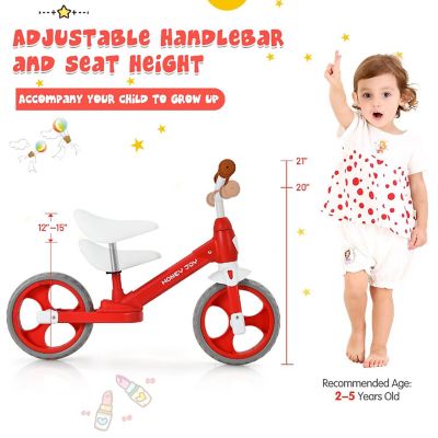 Honey Joy Toddler Balance Bike w/ Feetrests for 2-5 Yr Red Image 3