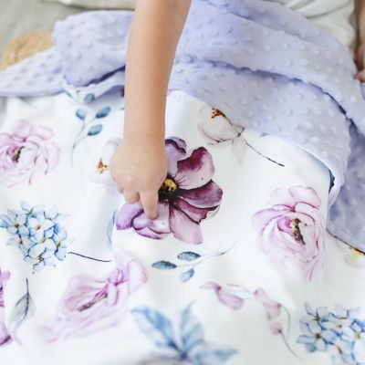 Honey Lemonade - Baby & Toddler Minky Blanket (Vintage Floral) Image 3