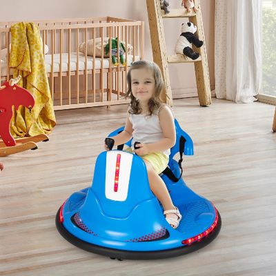 Honeyjoy 12V Bumper Car for Kids Toddlers Electric Ride On Car Vehicle with 360&#176; Spin Blue Image 2