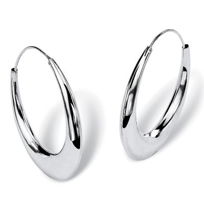 Hoop Earrings in .925 Sterling Silver Size Image 1