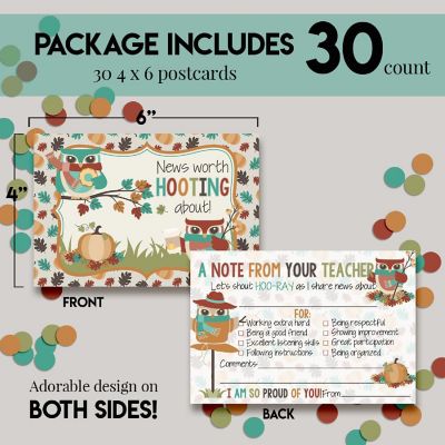 Hooting Owl Teacher Mail for Students by AmandaCreation 30ct Image 3
