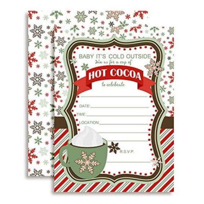 Hot Cocoa Birthday Invtiations 40pc. by AmandaCreation Image 1