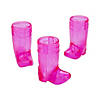 Hot Pink Mini Plastic Boot Glasses - 12 Pc. Image 1