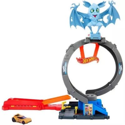 Hot Wheels City Toy Car Track Set, Bat Loop Attack with Adjustable Loop &amp; Launcher, 1:64 Scale Toy Vehicle Image 2