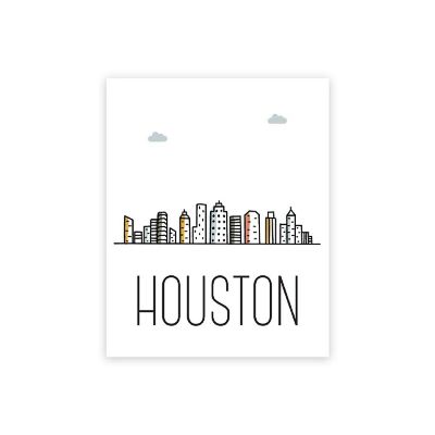 Houston Skyline Color 16x20in 1-Pack Image 1