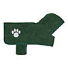 Hunter Green Embroidered Paw Small Pet Robe Image 1