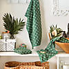 Hunter Green Printed Trellis Paw Small Pet Towel (Set Of 3) Image 1