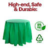 Hunter Green Round Disposable Plastic Tablecloths (84") - (48 Tablecloths) Image 2