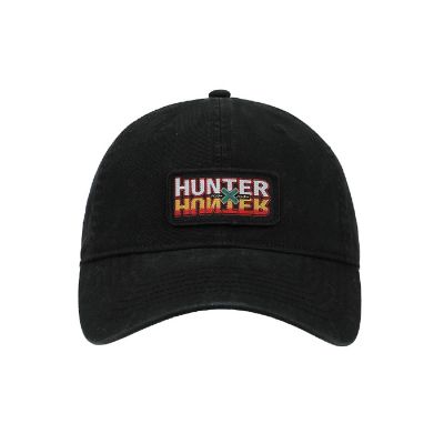 Hunter X Hunter Woven Patch Logo Black Unstructured Baseball Cap Image 1
