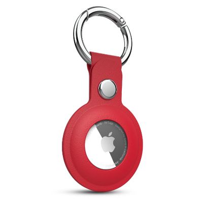 Hypergear AirCover Vegan Leather Keyring for AirTag Red Image 1