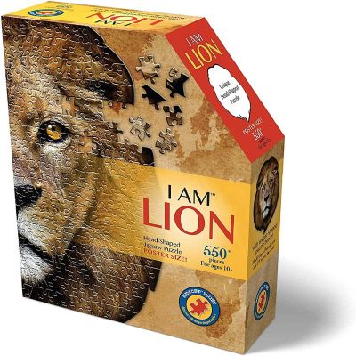 I AM Lion 550 Piece Animal Head-Shaped Jigsaw Puzzle Image 1