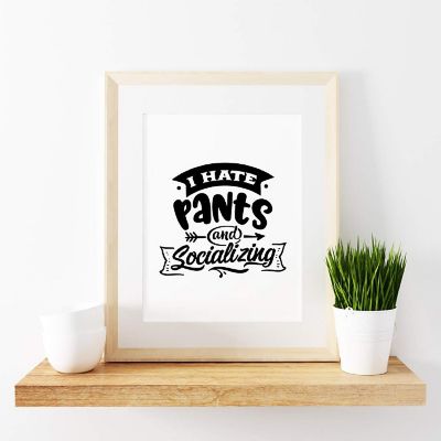 I Hate Pants Socializing 8.5x11in 1-Pack Image 1