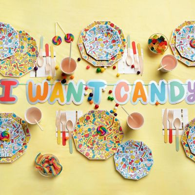 I Want Candy Large Plates -10/Pack - 10 Pieces Image 1