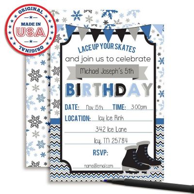 Ice Skating Birthday Invitations 40pc. by AmandaCreation Image 2