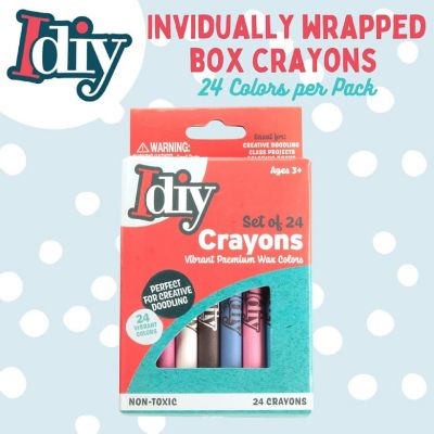 IDIY Individually Packaged Wrapped Boxes Wax Crayons (20 Packs, 24 colors, 480 pc total) -ASTM Safety Tested, For Kids, Teachers, Bulk Art Classrooms Classpack, Image 1
