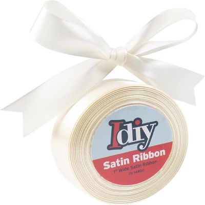 Idiy Satin Ribbon - 1", 25 Yards (Beige) - Great for DIY Crafts, Gift Wrapping, Wedding Decorations, Sewing Projects, Party, Decorative Embellishments, Hair Bow Image 1
