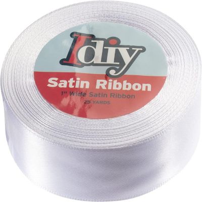 Idiy Satin Ribbon - 1", 25 Yards (White) - Great for DIY Crafts, Gift Wrapping, Wedding Decorations, Sewing Projects, Party, Decorative Embellishments, Hair Bow Image 2