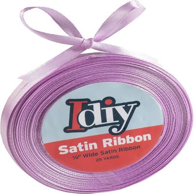 Idiy Satin Ribbon - 1/4", 50 Yards (Lilac) - Great for DIY Crafts, Gift Wrapping, Wedding Decorations, Sewing Projects, Party, Decorative Embellishments, Hair B Image 1