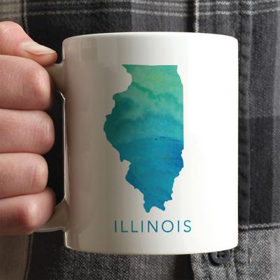 Illinois Aqua Blue Water Ceramic Mug Image 1