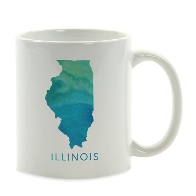 Illinois Aqua Blue Water Ceramic Mug Image 2