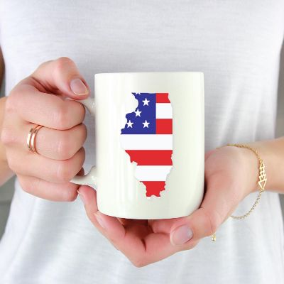 Illinois US Flag Ceramic Mug Image 1