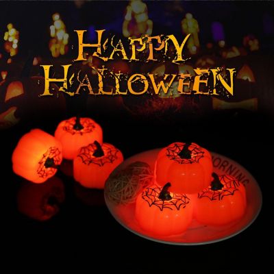 IMAGE 12Pcs LED Pumpkin Tealight Candles Battery Operated for Halloween & Christmas Image 1