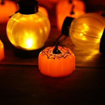 IMAGE 12Pcs LED Pumpkin Tealight Candles Battery Operated for Halloween & Christmas Image 2