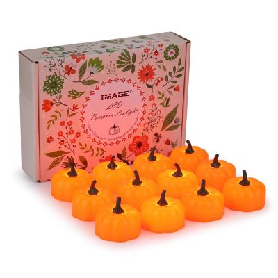 IMAGE LED Pumpkin Tealight Candles Battery Operated for Halloween Christmas Image 1
