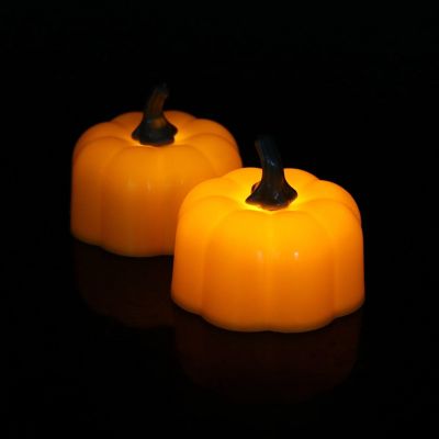 IMAGE LED Pumpkin Tealight Candles Battery Operated for Halloween Christmas Image 1