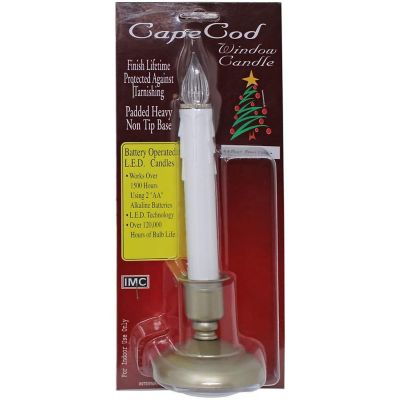 IMC Cape Cod B O LED Window Candle w Timer and Wax Drips - Pewter- 9.5 Qty 1 Image 3