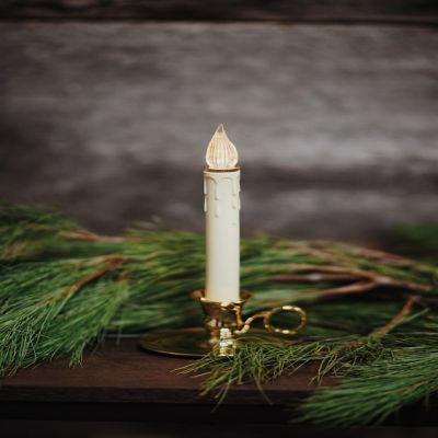IMC Williamsburg B O LED Candle with On Off Sensor, Wax Drips - Brass - 4.5 Inches x 9 Image 2
