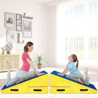 Incline Gymnastics Mat Cheese Wedge Tumbling Mat w/Zipper Handle Home Training Image 2