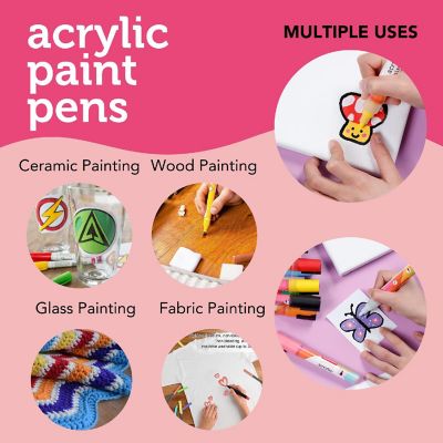 Incraftables Acrylic Paint Pens 12 Colors Paint Markers for Rocks, Canvas, Wood, Plastic, Fabric, Metal Glass Stone & Rock Painting Marker Image 2