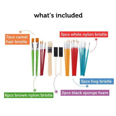 Incraftables Assorted Paint Brushes Set 25pcs All Purpose Small Big Craft Paint Brushes Acrylic Oil Watercolor Wood Paper & Fabric Painting Image 1