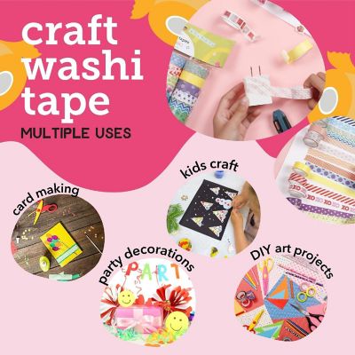Incraftables Colored Washi Tape (40pcs). Assorted Colorful Craft Tape 10 Feet x &#189; Inch Rolls. Rainbow Colored Painters Tape. Multi-Color Washi Tape for Arts Image 3