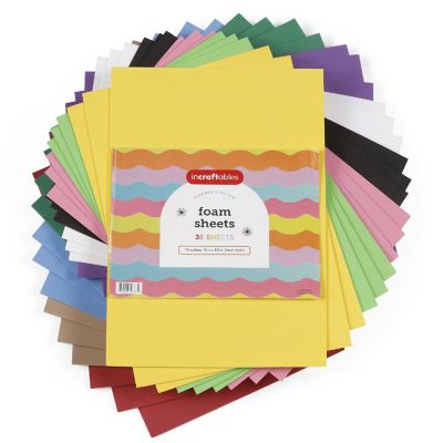 Incraftables Craft Foam Sheet 9x12 Inch (30 Sheets). EVA Foam Paper Sheets 2mm Thin. Multicolor Arts and Crafts Foam Sheets (10 Colors). Colored Foam Sheets Image 1