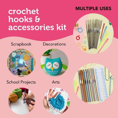 Incraftables Crochet Hook Set w. Case 100pcs Best for Beginners & Professionals. Ergonomic Crochet Tools & Accessories for Kids & Adults Image 2