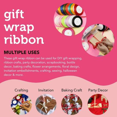 Incraftables Curling Ribbon for Gift Wrapping 15 Colors) Best for Balloons, Birthday Decor & Crafts 1/2 inch Thin String 60ft Each Color Image 3