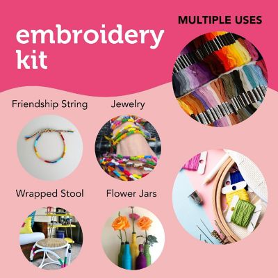 Incraftables Embroidery Thread for Bracelets 100pcs Friendship Bracelets String Making. Embroidery Floss Kit w/Needles Threaders Yarn Tools Image 2