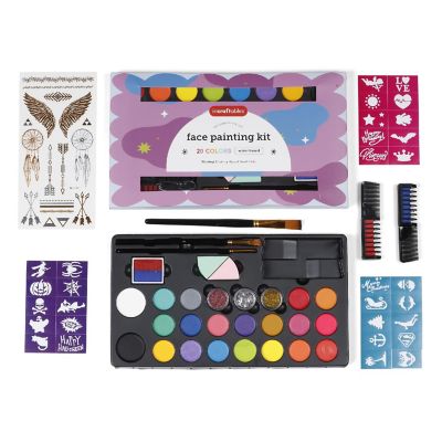 Incraftables Face Painting Kit for Kids & Adults. Face Painting Kit for Kids Party w/ Colors, Stencils, Brushes, Glitters & More. Non-Toxic Water Based Image 3