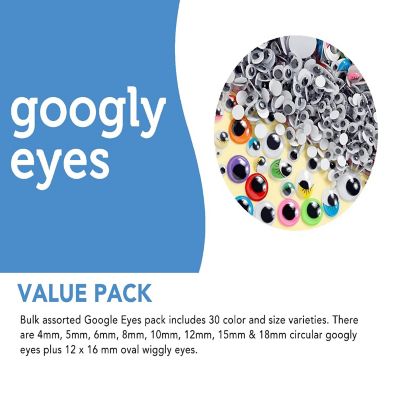 Incraftables Googly Eyes 1680 pcs (Self Adhesive) Set. Best Small & Large Colorful Sticky Wiggle Eye for DIY Arts & Crafts (4 mm to 18 mm) Image 3