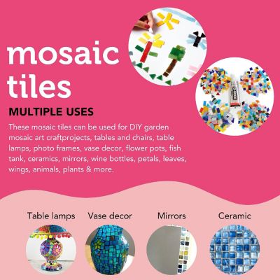 Incraftables Mosaic Tiles for Crafts (530 Pieces). Assorted Mosaic Kits for Adults & Kids. Best Supplies Stained Mosaic Glass Pieces Image 2