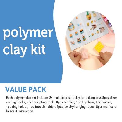 Incraftables Polymer Clay Kit (24 Colors Soft Blocks). Modeling Oven Bake Clay kit for Adults, Kids & Artists with Sculpting Tools Image 2