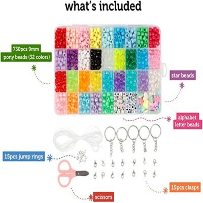 Incraftables Pony Beads for Bracelets Making 9mm & 3 Colors Letter Beads for Jewelry Making (7mm, 1080pcs) for DIY Friendship Bracelets & Crafts, Jewelry Image 1