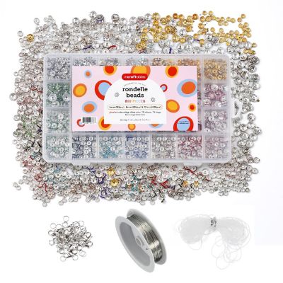 Incraftables Rondelle Beads for Jewelry Making 800pcs. Rhinestone Spacer Beads for Kids & Adults. Crystal Rondelle Spacer Beads for Bracelet Making Image 1