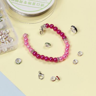 Incraftables Rondelle Beads for Jewelry Making 800pcs. Rhinestone Spacer Beads for Kids & Adults. Crystal Rondelle Spacer Beads for Bracelet Making Image 2