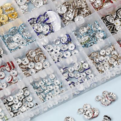 Incraftables Rondelle Beads for Jewelry Making 800pcs. Rhinestone Spacer Beads for Kids & Adults. Crystal Rondelle Spacer Beads for Bracelet Making Image 3