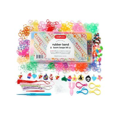Incraftables Rubber Band Bracelet Making Kit. Rainbow Rubberband Set Y-Loom, Zipper Hook, S-Clips, Beads, Charms, Tassels & Crochet Hooks Image 1