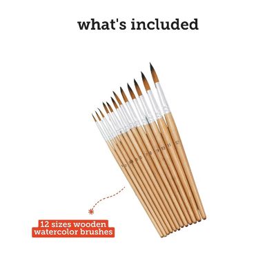 Incraftables Watercolor Paint Brushes Set 12 pcs for Watercolor Painting Adults, Professional Artists & Kids for Acrylic & Oil Painting Image 1