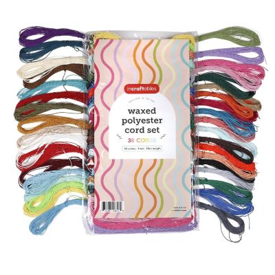 Incraftables Wax String for Bracelet Making Set (36 Colors). Best Waxed Polyester Cord for Jewelry Making (33 feet long). 1mm Thick Macrame Wax Thread Image 1